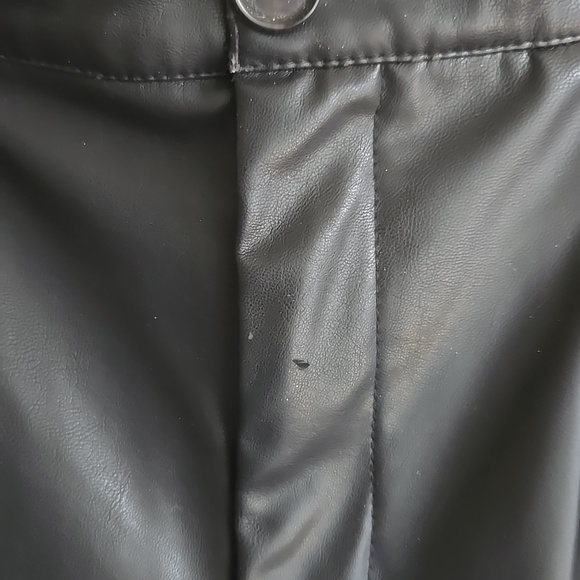 Zara High-Waisted Faux Leather Pants Black Pleated XS - Picture 7 of 11